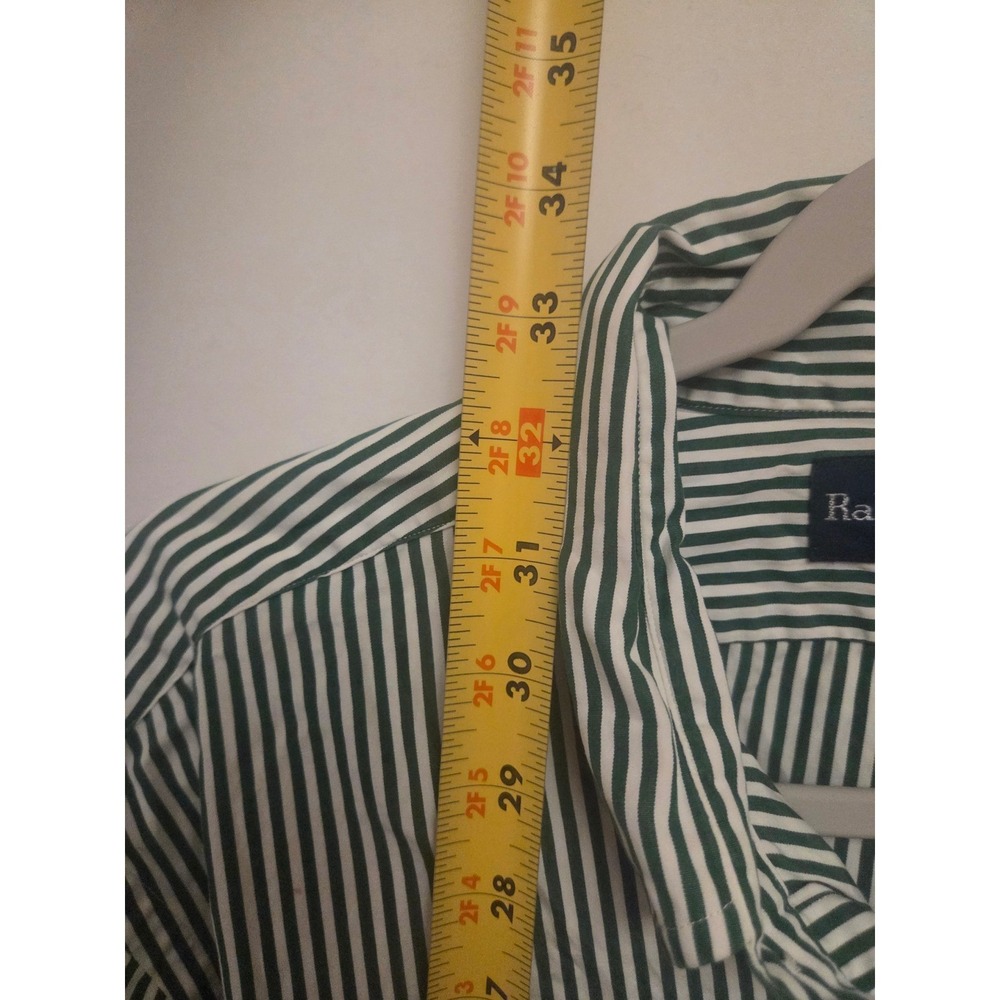 Ralph Lauren Classic Fit Green White Striped‎ Button Down Mens 17 XL Pony Logo - Picture 5 of 5